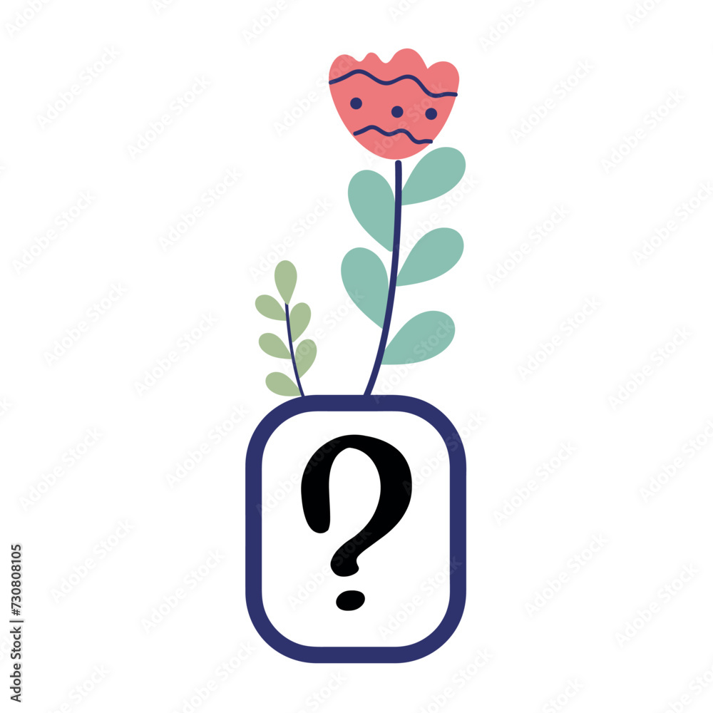 Fototapete sticker of colorful set. an engaging illustration of the question mark presented in a whimsical cart