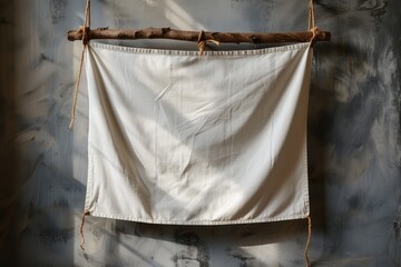 Mockup Hanging banner with store background. Advertising concept. Generative AI