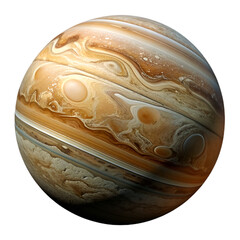 Planet Jupiter Flat On Transparent Background.