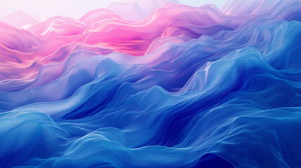 Obraz premium Neon blue and purple multicolored smoke puff cloud design elements, Picture of colorful abstract blue background The screen shows smooth gestures, generative ai