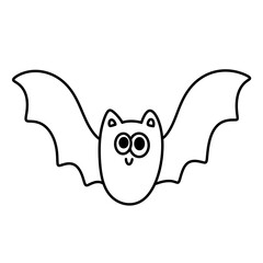 Flying bat line Icon.