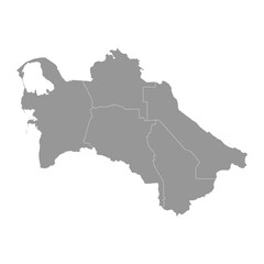 Fototapeta premium Turkmenistan map with administrative divisions. Vector illustration.