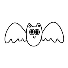 Flying bat line Icon.