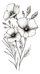 Minimalist line art flowers are elegant and simple.