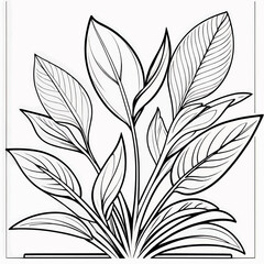Small Tree Plant coloring outline page illustration for children and adults