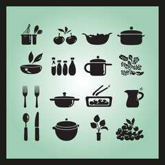 food silhouette set
