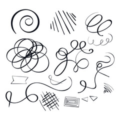 Random Hand Drawn Scribble Doodle symbols Vector Random Hand drawn doodles icon