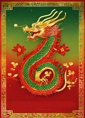 Fototapeta premium Year of the Dragon, Chinese New Year Festival, New Year Celebration. Generative AI.