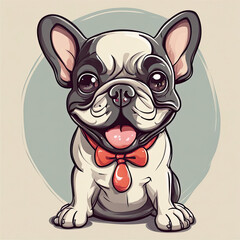 French bulldog looking straight into the camera. Vintage style