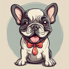 Obraz premium French bulldog looking straight into the camera. Vintage style