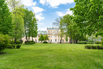 Polish garden and building of museum-Estate of G. R. Derzhavin, St. Petersburg