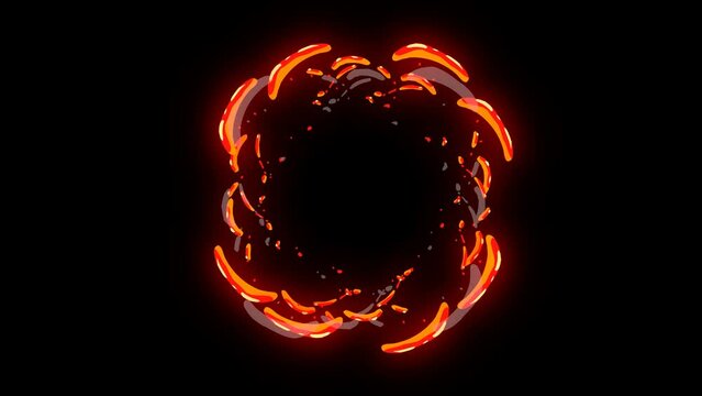 Combined Flash FX Element Animation featuring exploding orange light elements