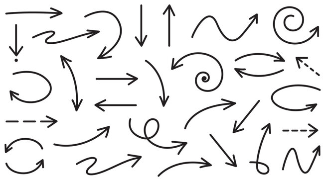 FLECHES DESSIN AU FEUTRE 1 - Illustrations JPG et PNG