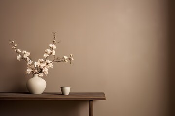 Subdued and sophisticated empty solid color background in a taupe tone, creating a timeless setting