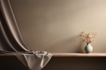 Subdued and sophisticated empty solid color background in a taupe tone, creating a timeless setting