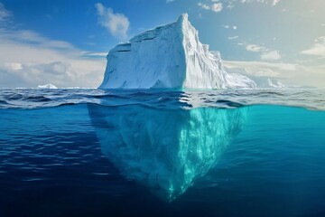 Amazing white iceberg in the ocean