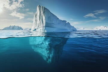 Amazing white iceberg in the ocean