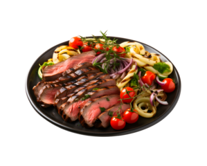 Tasty churrasco brazilian food dish with isolated transparent background