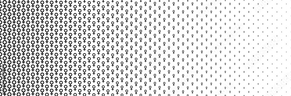 Poster horizontal black halftone of female design for pattern and background.
