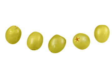 Set of canned olives isolated on a transparent background.