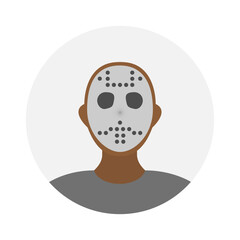 Empty face icon avatar with hockey mask. Vector illustration.