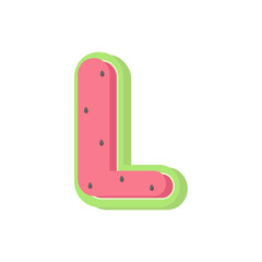 Watermelon Alphabet L