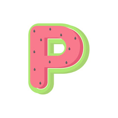 Watermelon Alphabet P