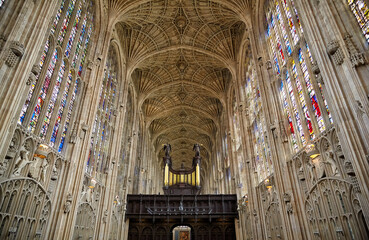 Interior of King's college chapel. University of Cambridge. United Kingdom