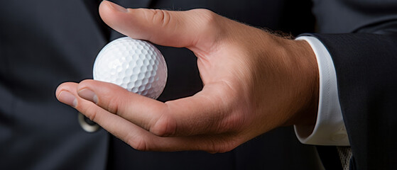 Golf Ball that finds itself in a Difficult Situation after the Shot that Every Golfer Knows Wallpaper Background Brainstorming Family Digital Art Magazine Poster Symbolimage