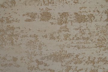 Close view of beige semi-smooth wall with stucco lace finish - obrazy, fototapety, plakaty