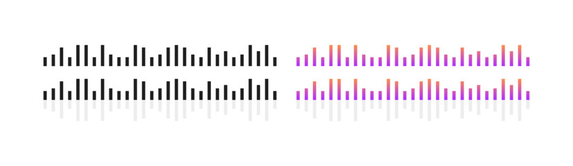 Voice waves icons. Flat style