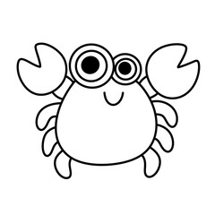 Crab cartoon line Icon.