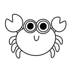 Crab cartoon line Icon.