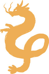 Obraz premium Dragon brush doodle drawing Chinese new year decoration element flat design