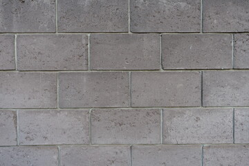 Surface of wall made of gray concrete masonry units