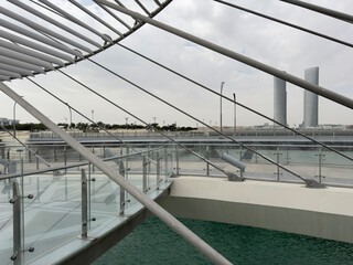 Lusail Bridge Qetaifan Island Lusail boulevard Qatar. Hanging Bridge Lusail