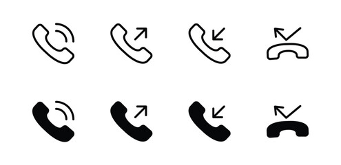 Phone icon set. Telephone icon. call icon vector illustration - obrazy, fototapety, plakaty