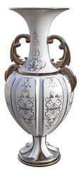Rococo vase in gold and white 3 d illustration