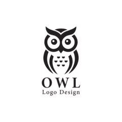 Fototapete Rund simple and modern owl logo illustration for company, business, community, team, etc © Oby