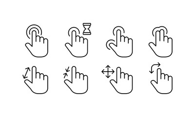 Scaling icon set. Icon cursor. Outline style. Vector icons