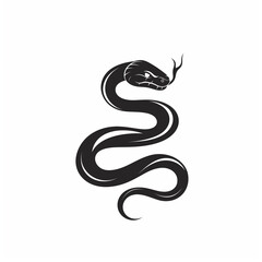 Snake silhouette, flat logo, no color