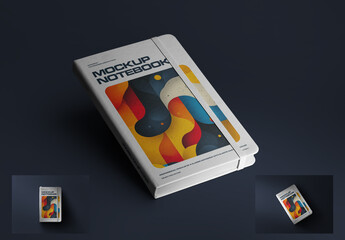 3 Mockups of the Classic Hardcover Notebook