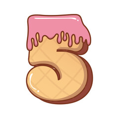 3D Strawberry Ice Cream Number 5