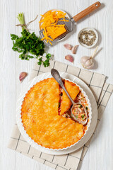 cheesy chicken rice salsa casserole in baking dish