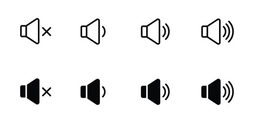 Speaker Set Icon. Sound Icon. volume icon vector illustration