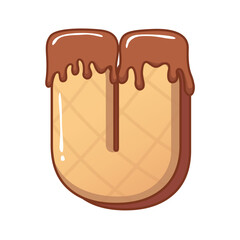Chocolatte Ice Cream Alphabet 3D U