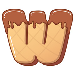 Chocolatte Ice Cream Alphabet 3D W