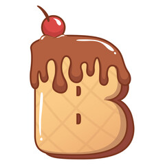 Chocolatte Ice Cream Alphabet 3D B