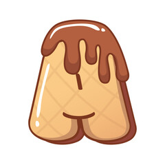 Chocolatte Ice Cream Alphabet 3D A