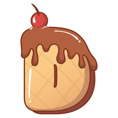 Chocolatte Ice Cream Alphabet 3D D